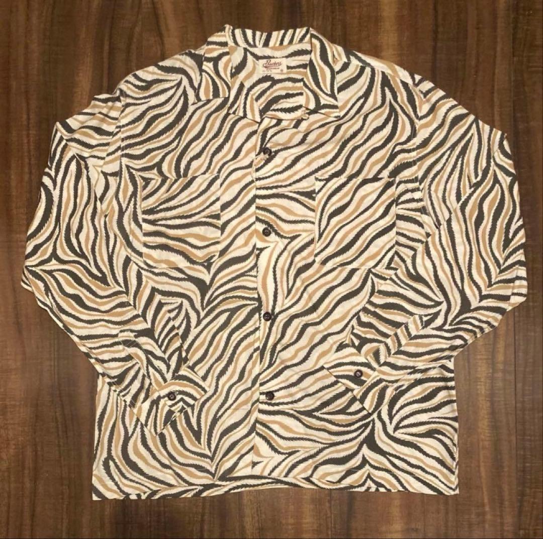 【L】ゼブラオープンカラーシャツ　tenderloin 風　zebra open