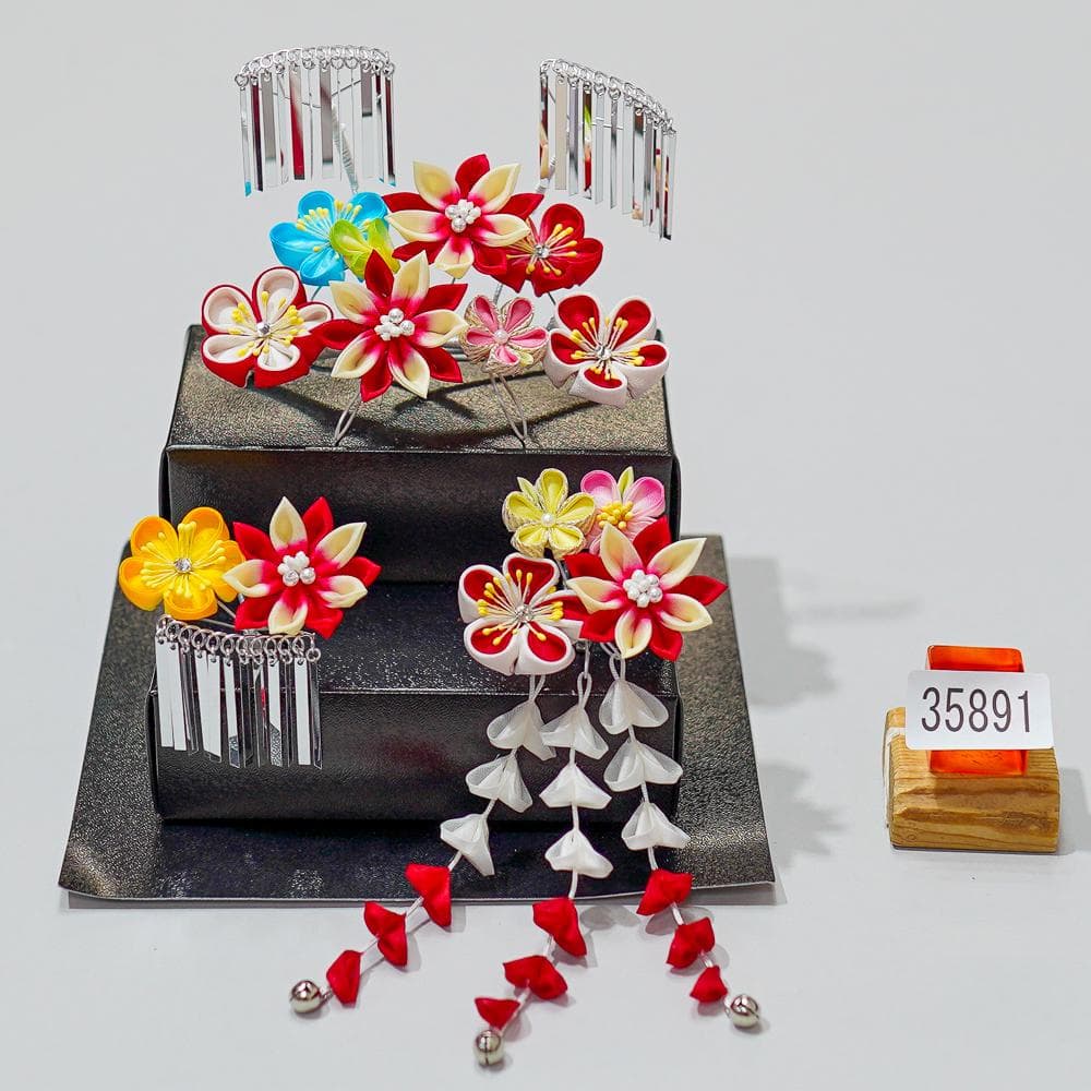 七五三 七歳 かんざしセット 髪飾り 女児用 日本製 ビラ NO35891