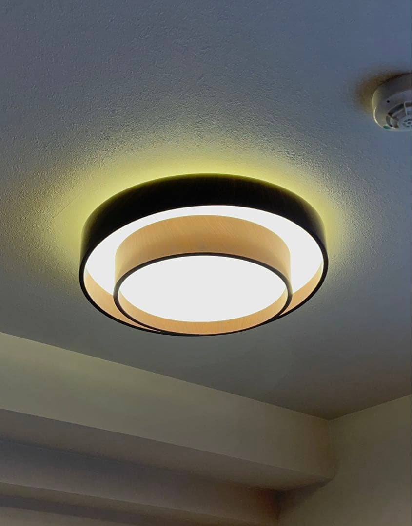 LEDシーリングライト 二重リングデザイン 上下発光 8〜10畳用 リモコン付き