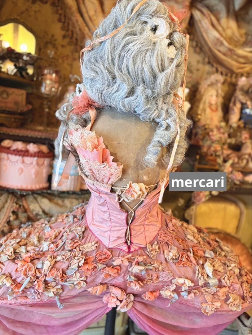 ★SALE★フランス アンティーク　稀少　布花　パニエ　クリノリン