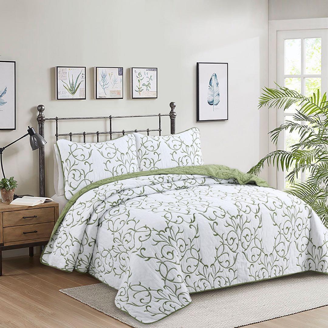 キルトベッドカバー3点セット綿マルチカバー キルティング MTL