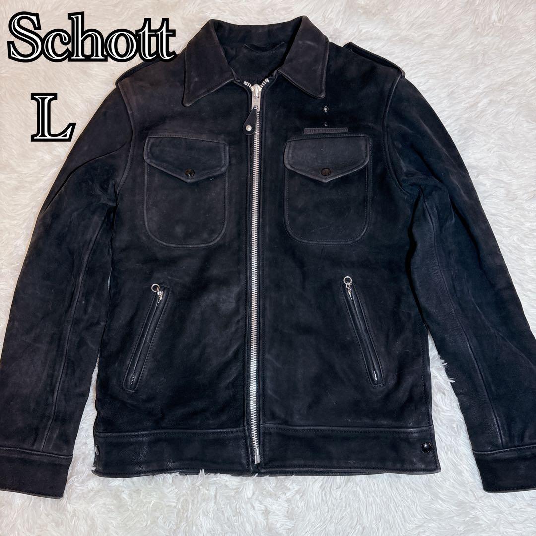 コラボ 希少 ショット コアファイター レザー ジャケット L 黒
