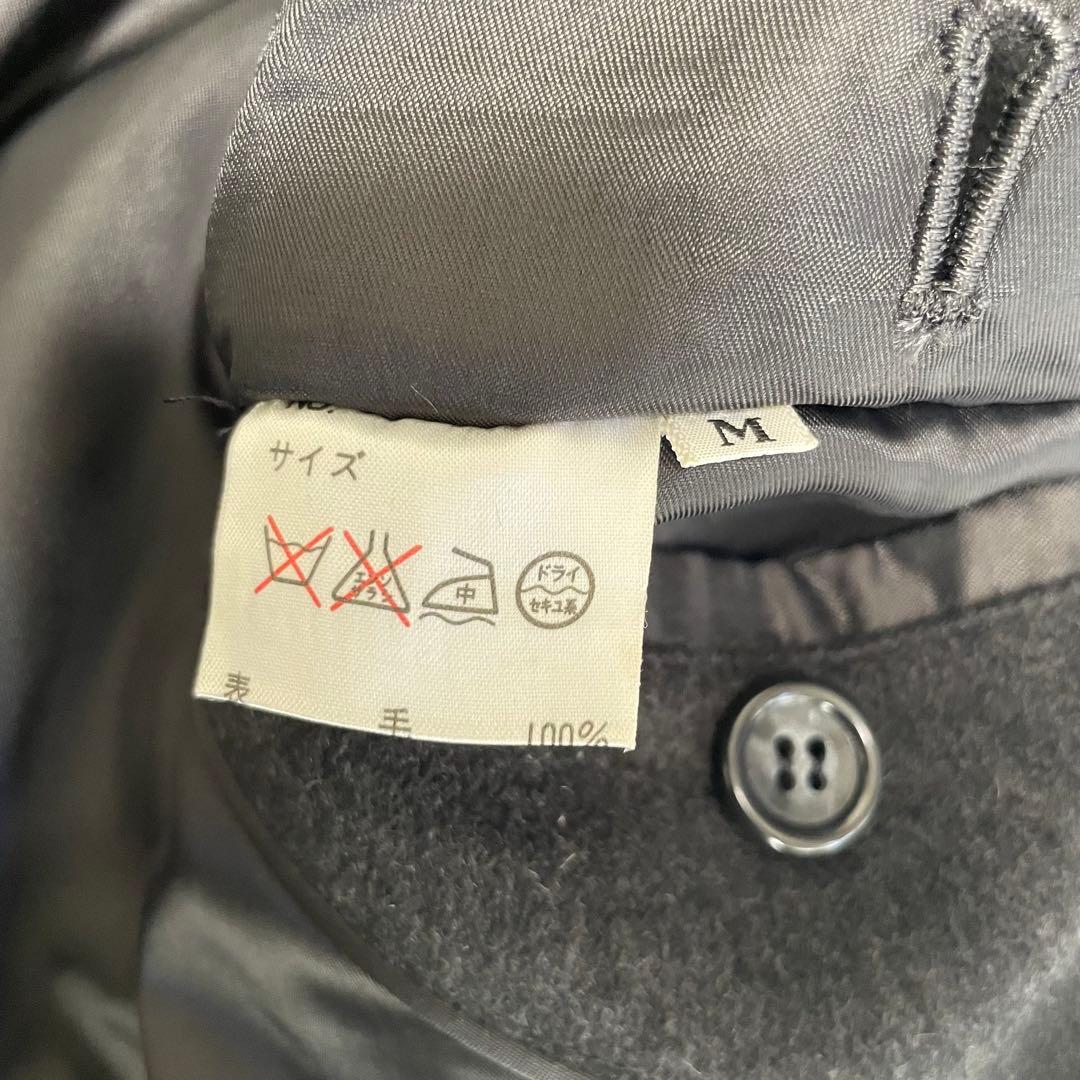 カシミヤ100%【BELTA BUONO】美品マキシ丈比翼チェスターコート 黒L