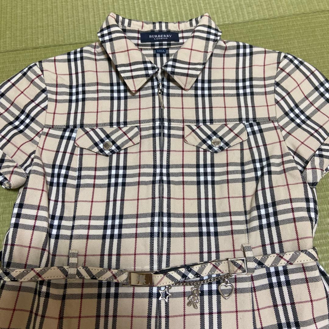 BURBERRY チェック柄 半袖ワンピース 130A