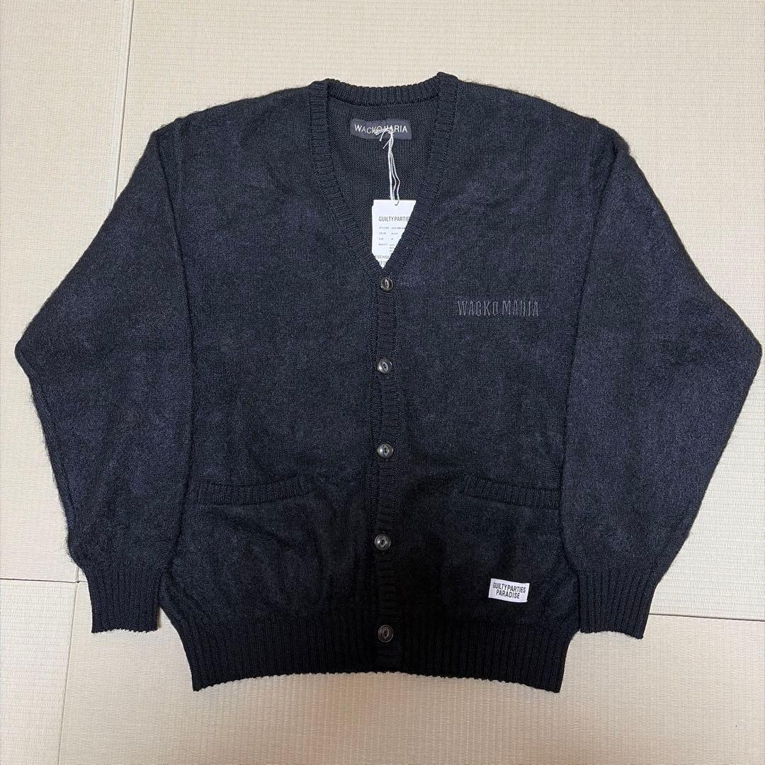 【新品】 WACKO MARIAブラック モヘアカーディガン　Mサイズ　25SS