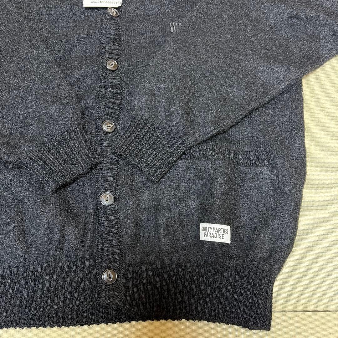 【新品】 WACKO MARIAブラック モヘアカーディガン　Mサイズ　25SS