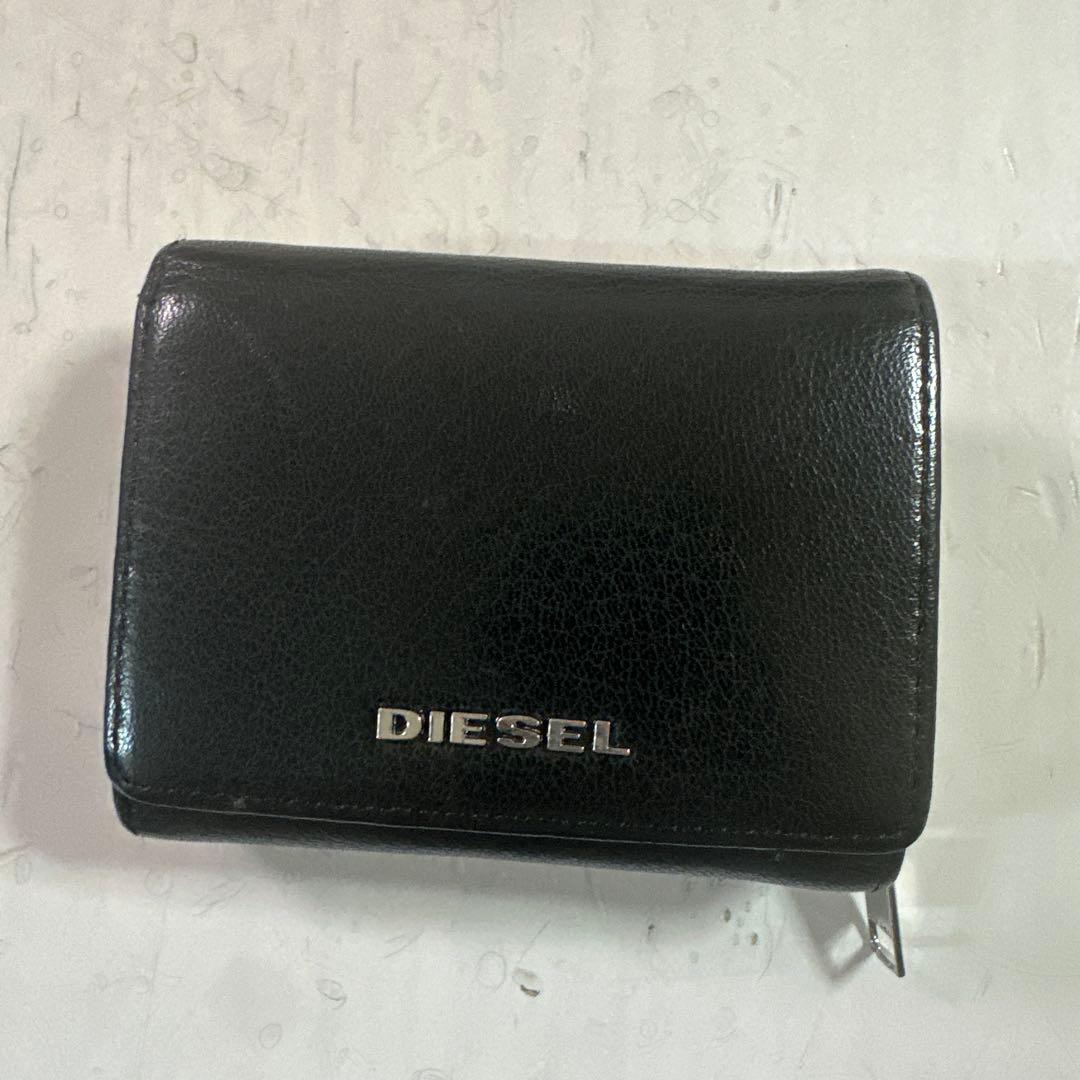 DIESELブラック 3つ折り財布