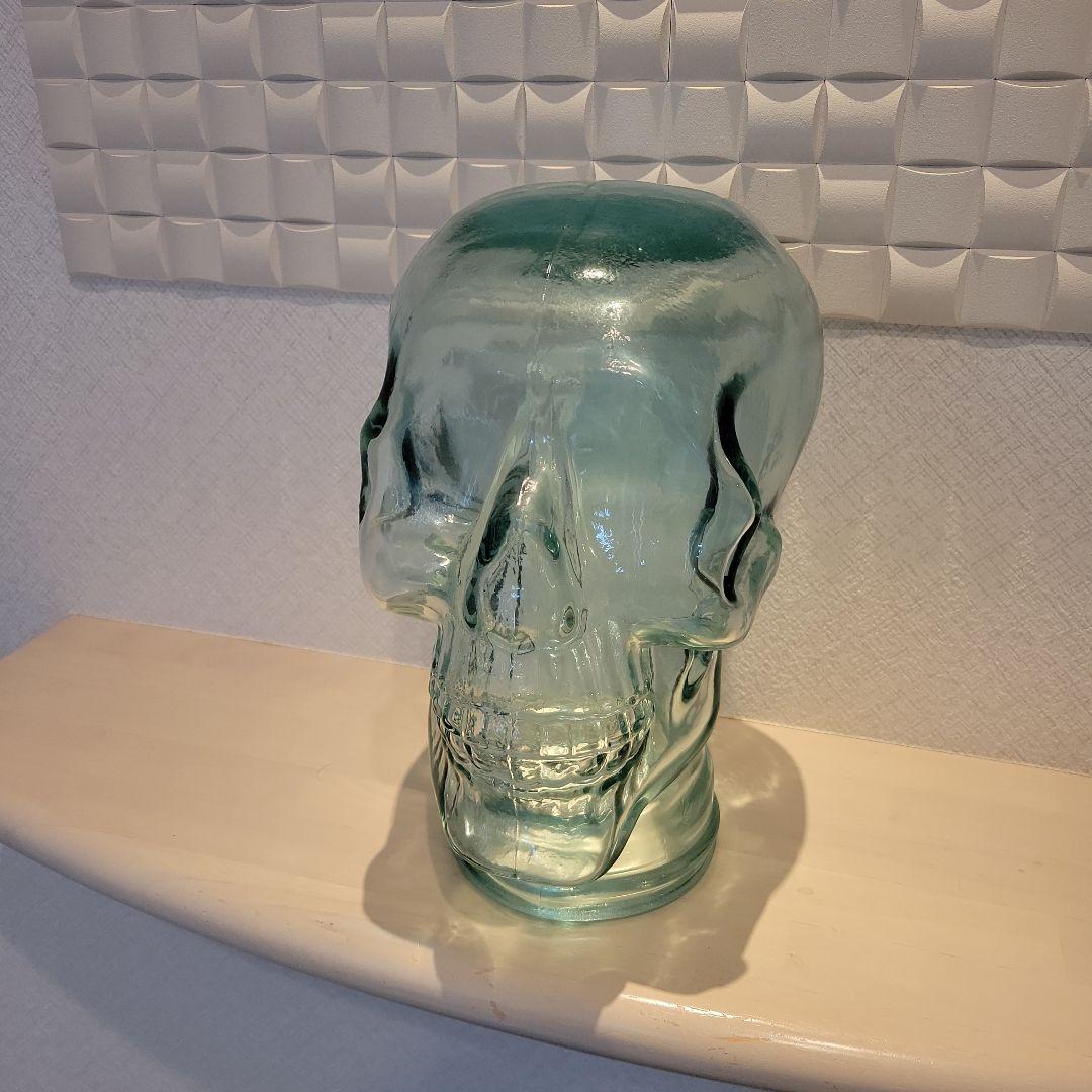 ガラス製スカル置物 透明