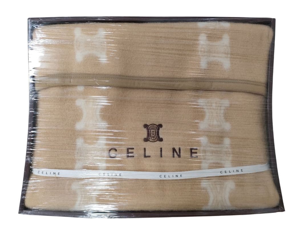 CELINE セリーヌ ベージュ ウール毛布　CL0240 140×200