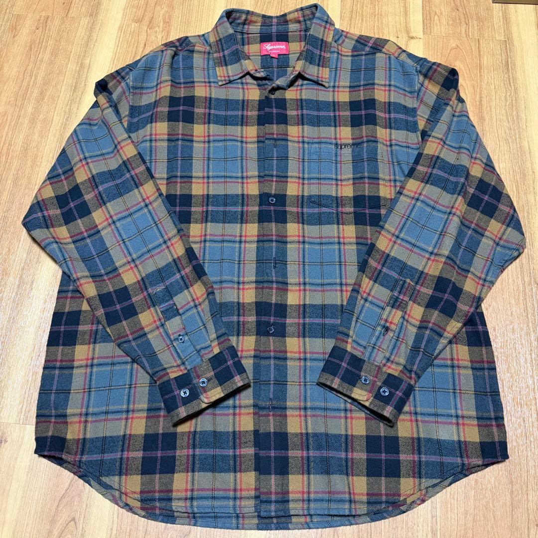 トップス Supreme Plaid Flannel Shirt Black L