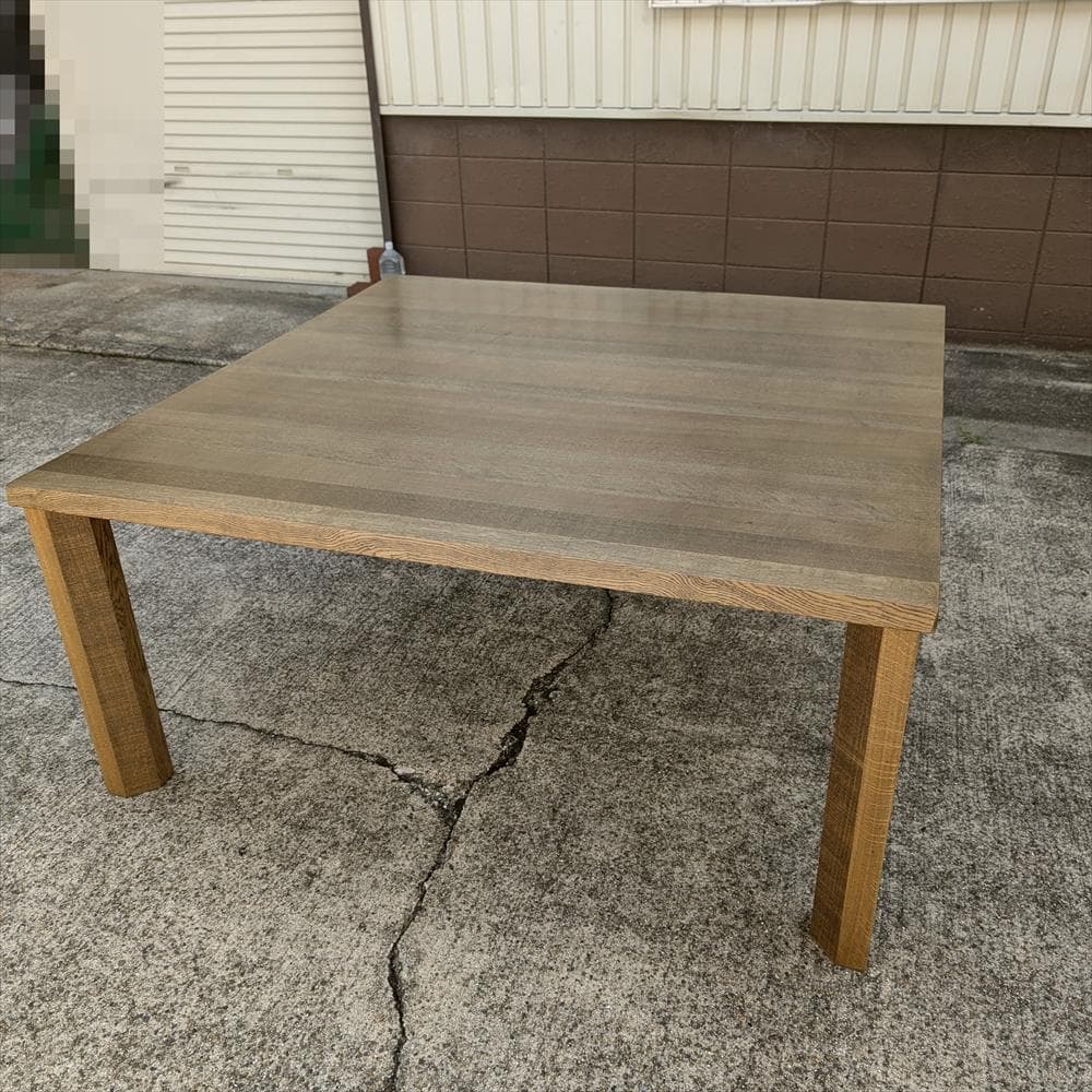 匠工芸　楢　ナラ材　ダイニングテーブル　作業台　食卓テーブル　150×151