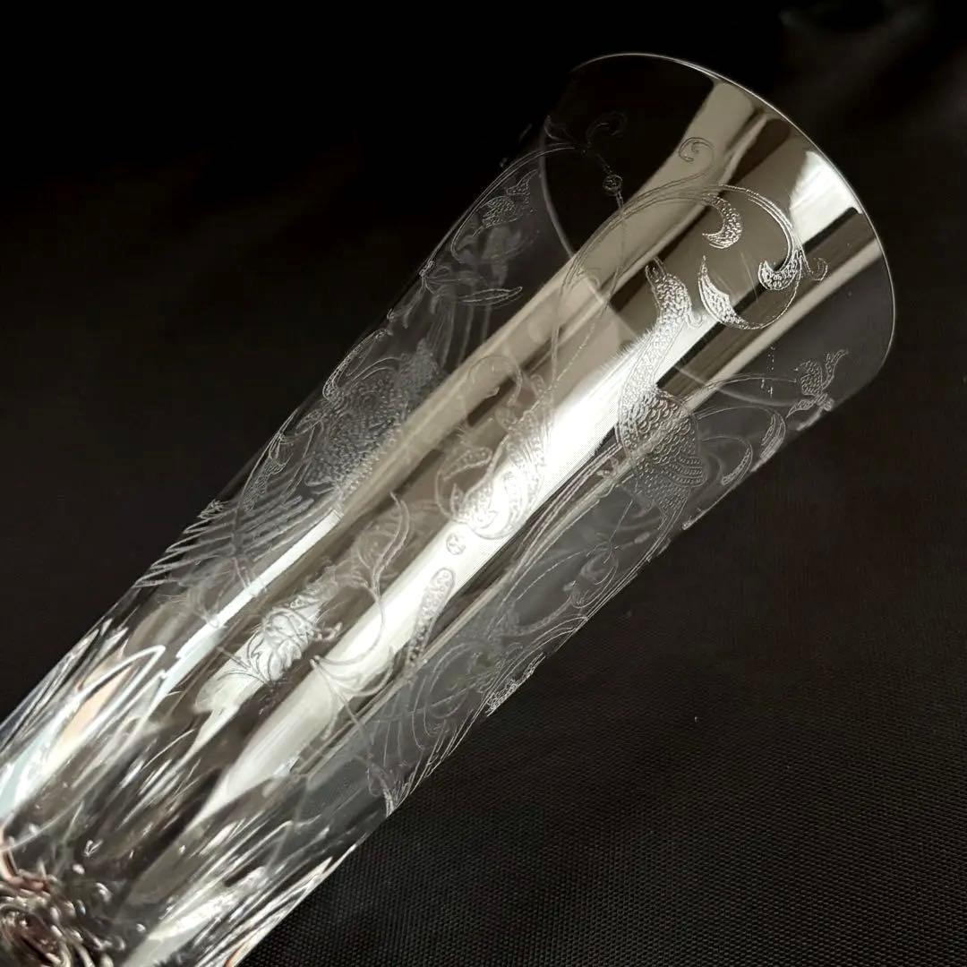 【美品】【バカラ】 パルメ 不死鳥 エッチング シャンパンフルート グラス