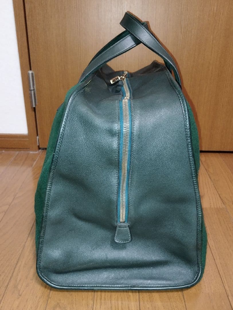 エルメス◇ボストンバッグ◇フェルト✕レザー◇グリーン◇オシャレ◇希少◇格安出品