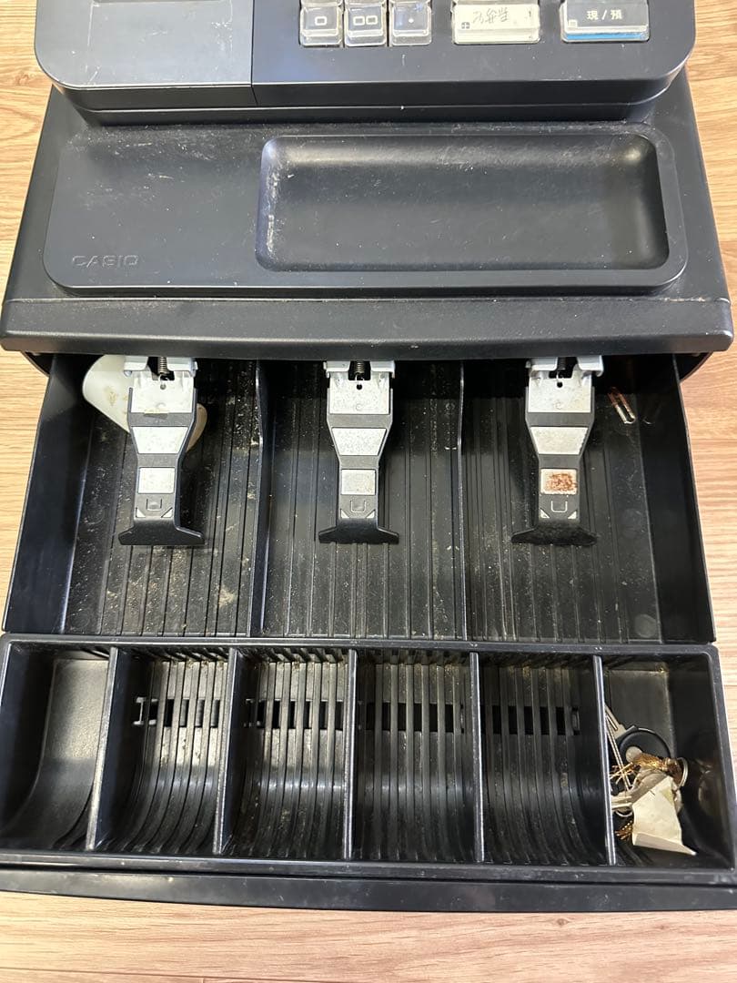 CASIOレジスター 黒 印刷機能付き 鍵付き レシート 動作確認済み