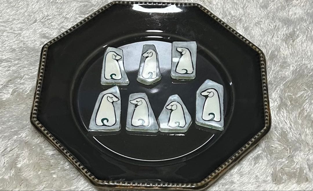 ❤︎dogのシルエット ガラス製箸置き 7個セット
