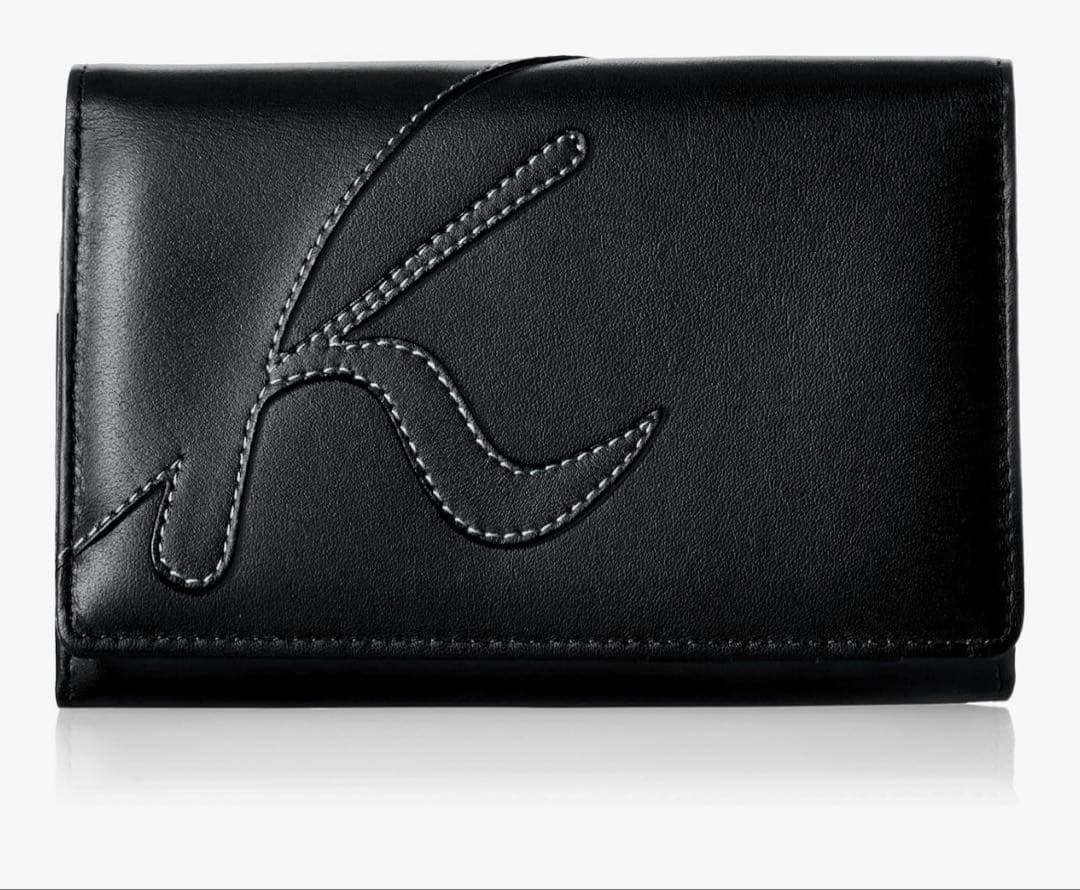 新品未使用品 Kitamura ネイビー二つ折り財布 レザー