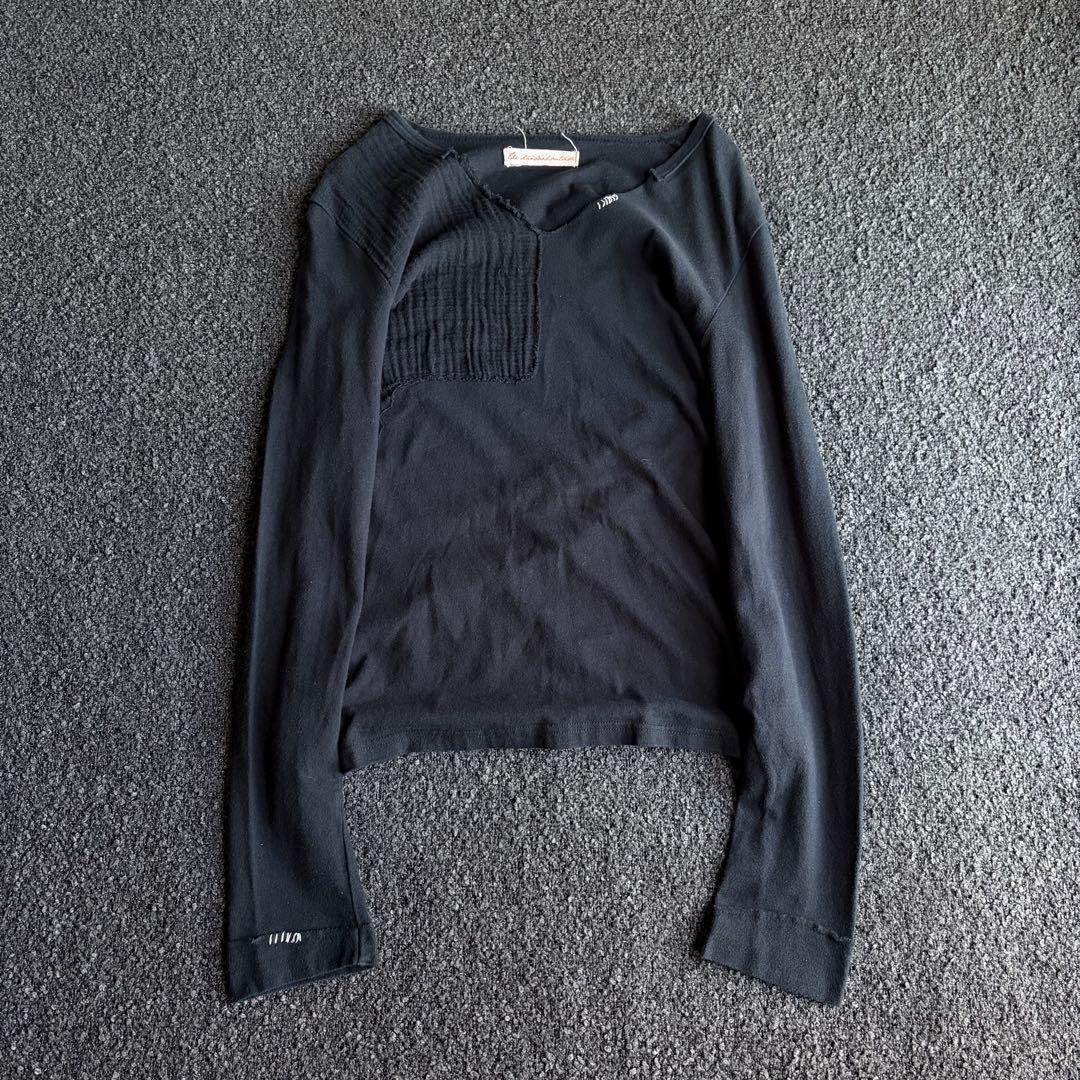 トップス 00s archive patchwork laceup long sleeve