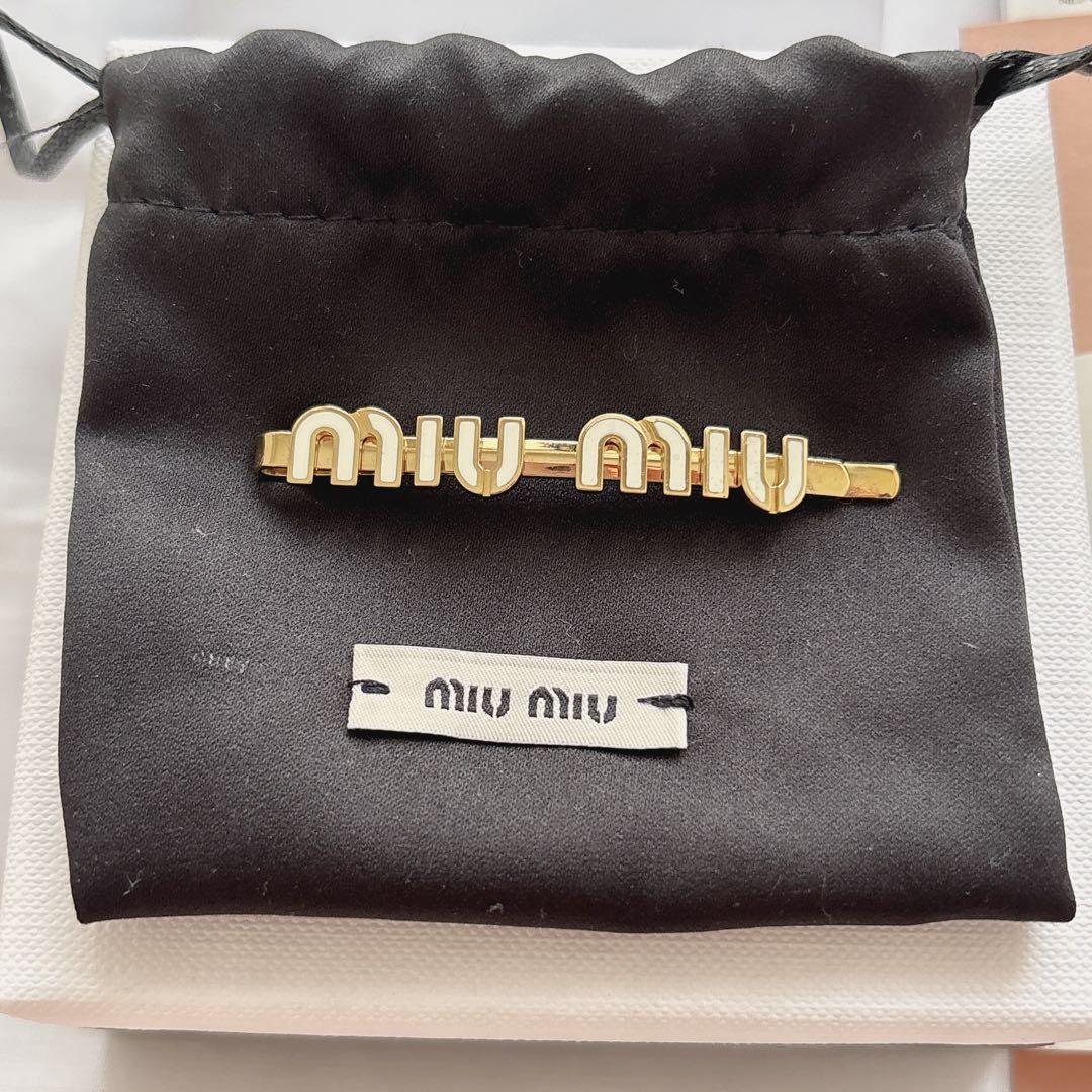 miumiu ミュウミュウ エナメルメタルヘアクリップ ヘアピン 正規品
