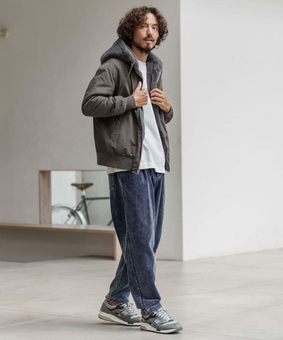 CAMBIO(カンビオ)フェード加工コーデュロイ バルーンテーパードパンツ