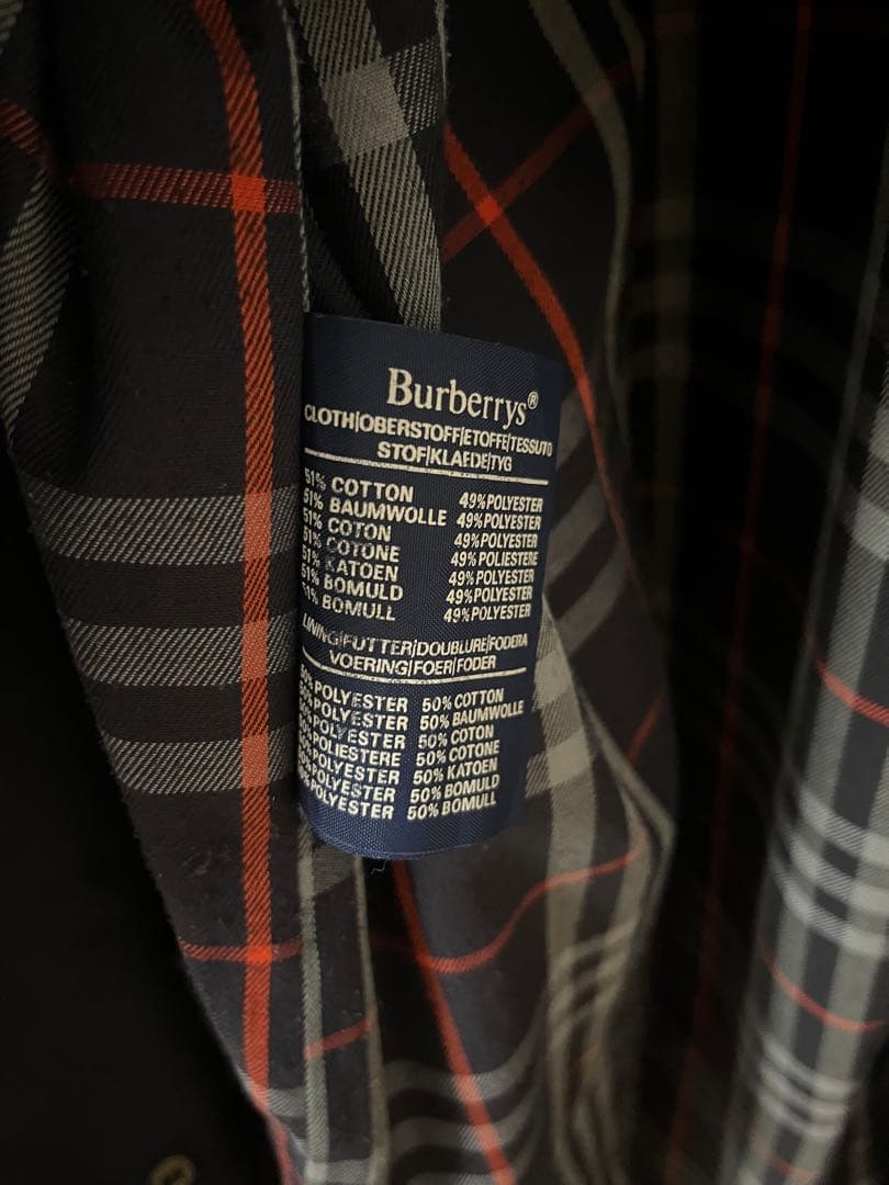 burberry ネイビー ステンカラーコート　1970〜80年代　イギリス製