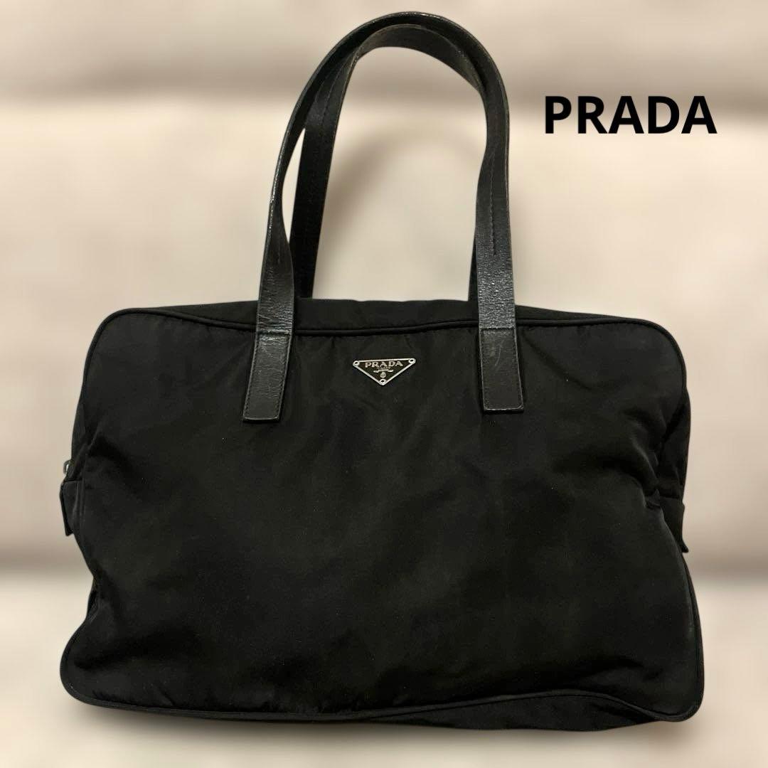 PRADA ミニボストンバッグ　三角プレート