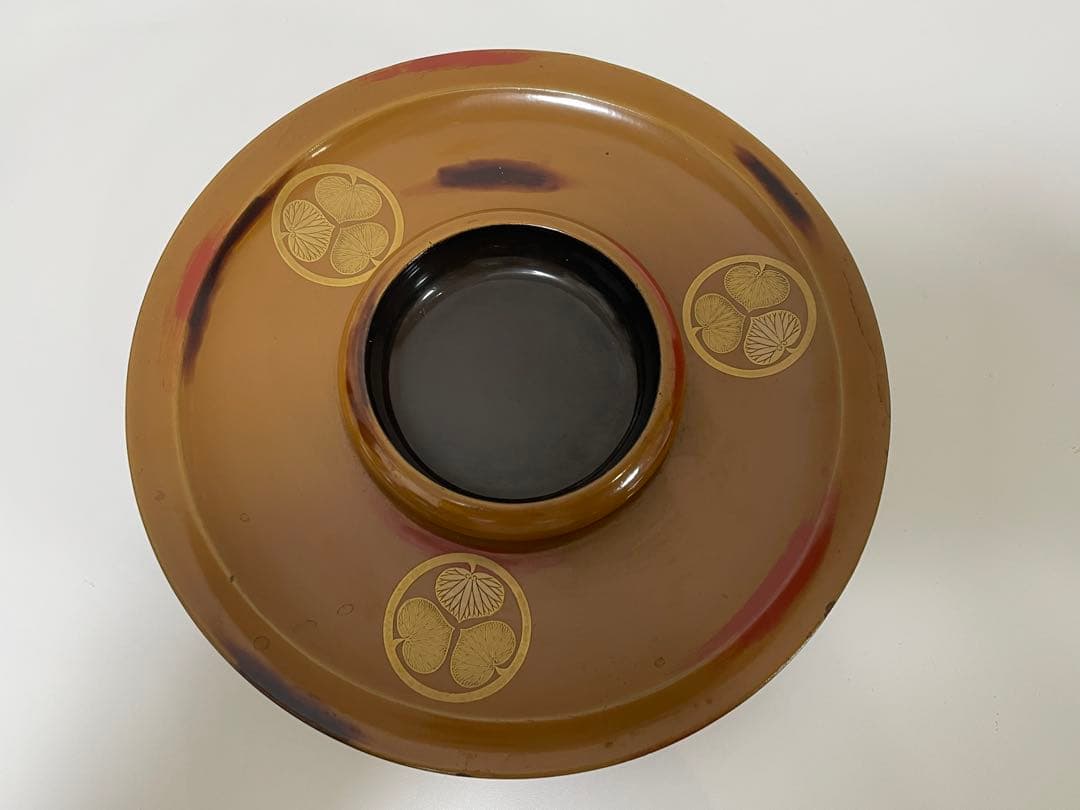 葵紋 天目台 漆器 木製 アンティーク レトロ 時代物 茶道具 骨董品