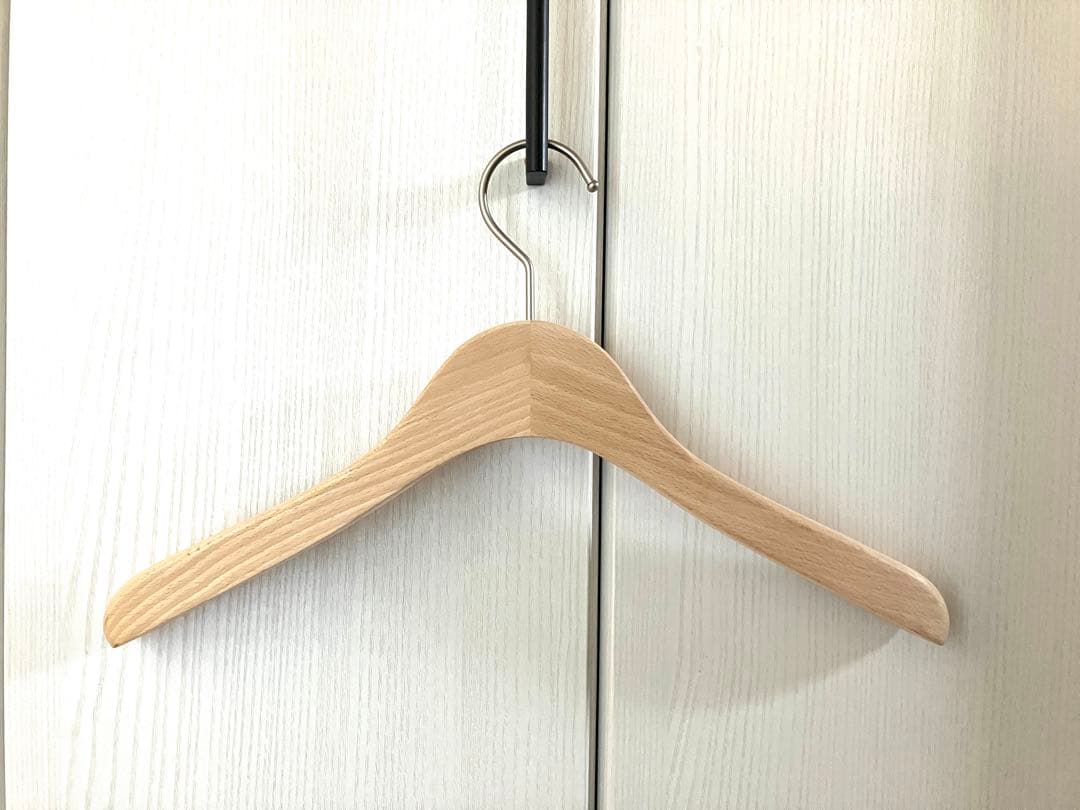 木製ハンガー(ブナ材) 湾曲型 木地/W38cm　30本セット