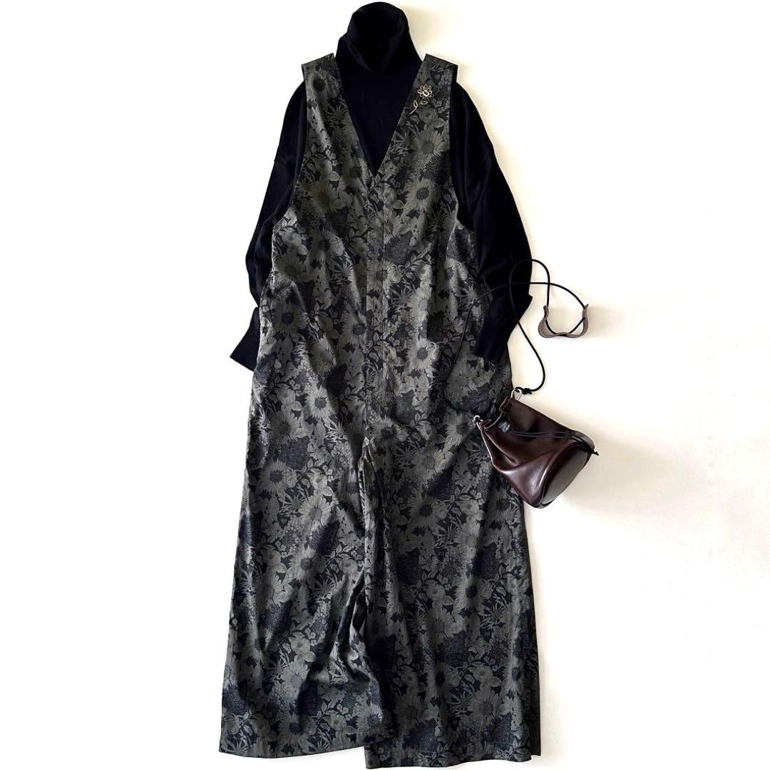 極美品 25SS 希少♪ アデュートリステス リバティ Vネックサロペット 薄手