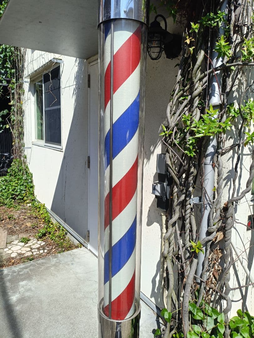 サインポール 大阪サイン 整備済 中古 LED仕様 理容 床屋 看板 照明