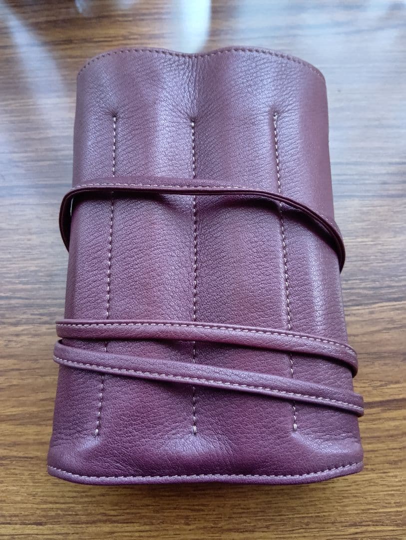 ナガサワ ロールペンケース キップレザー 7本差し ボルドー