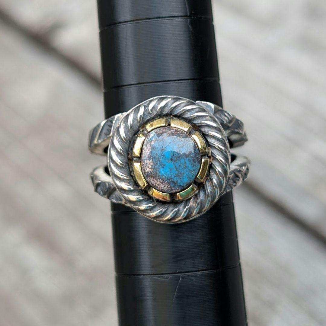 ハンドメイドのターコイズリング　インディアンジュエリー風　bisbee