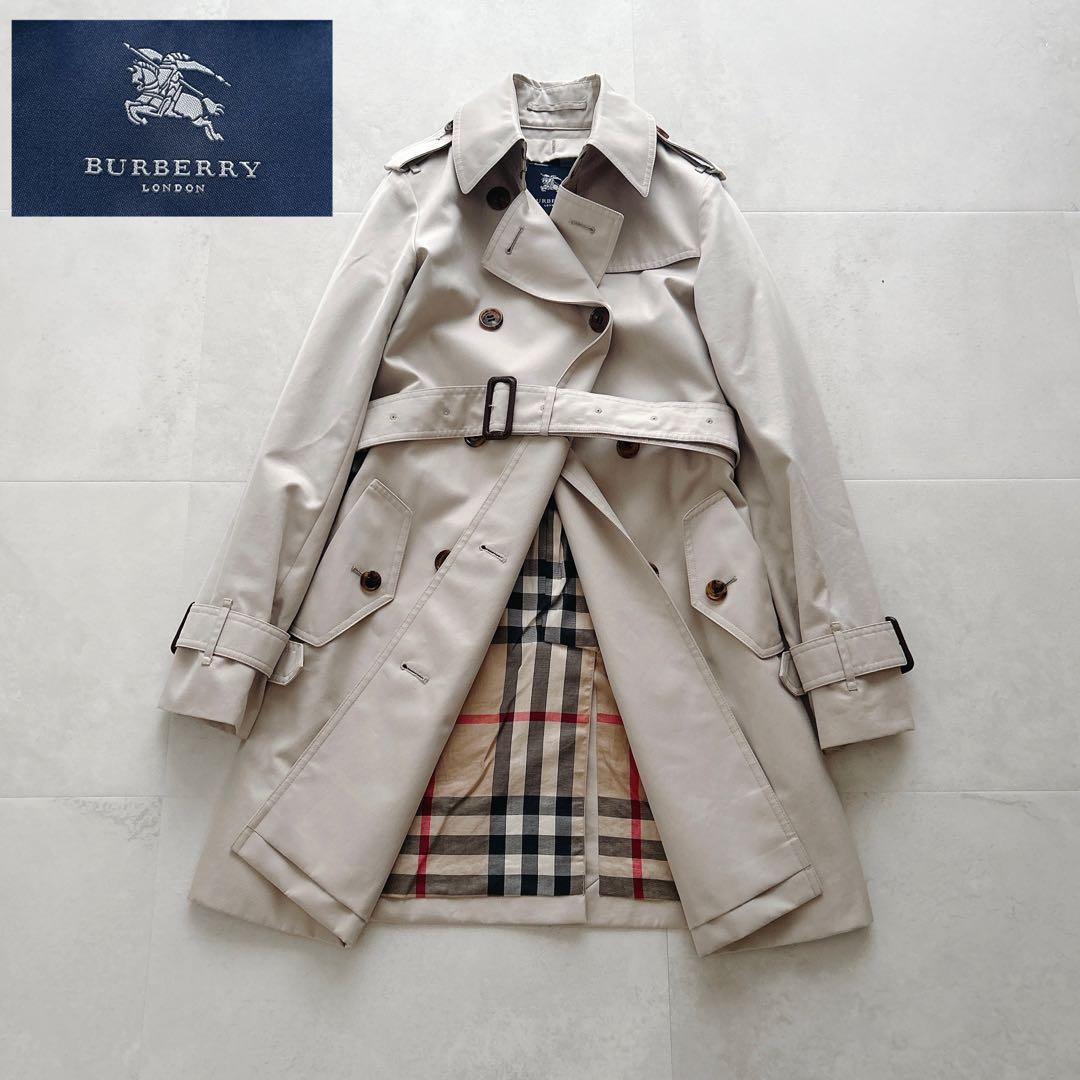 定番✨人気　バーバリーロンドン　ノバチェック　トレンチコート　ダブル　ベルト付き