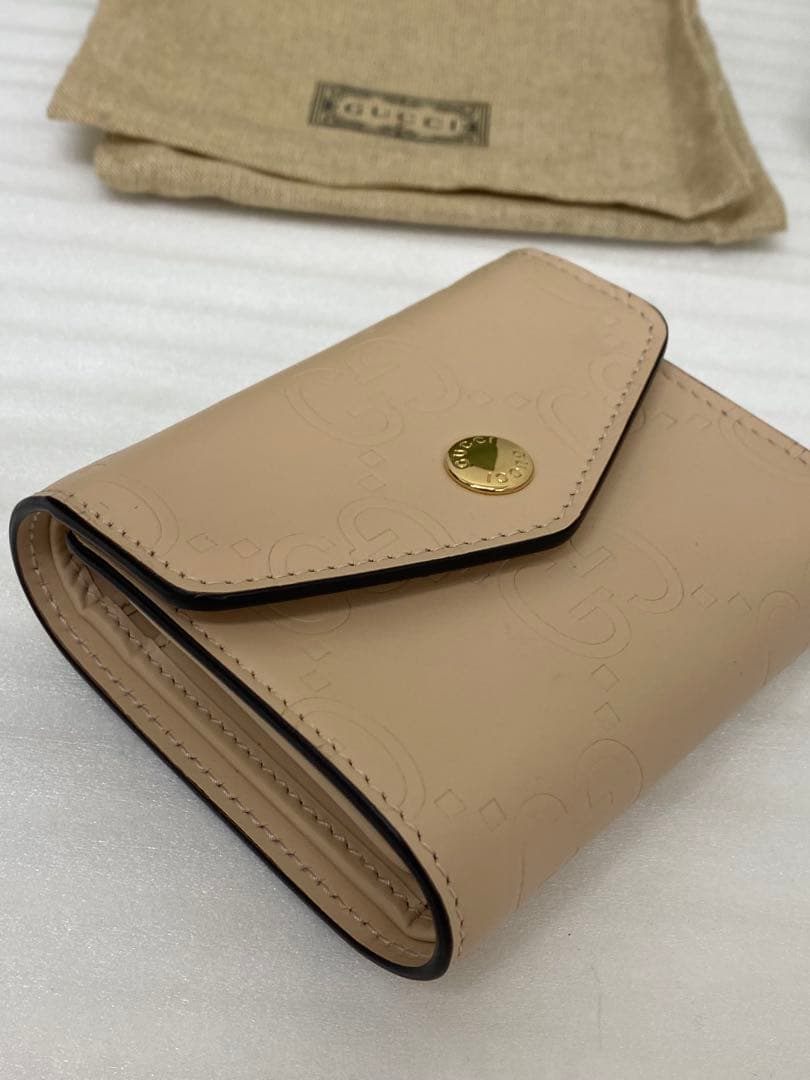 3-3204 GUCCI グッチ 3つ折り財布 GGロゴ ミディアム ウォレット