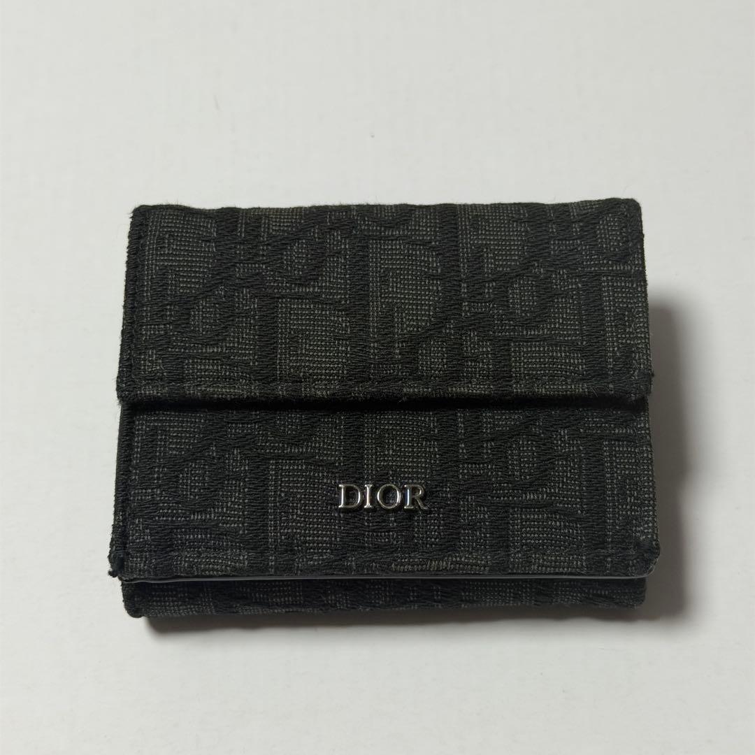 DIOR 三つ折り財布 キャンバス地
