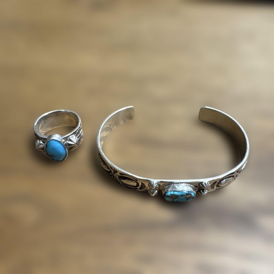 ヘンリーマリアーノ　ターコイズ シルバー バングル リング セット