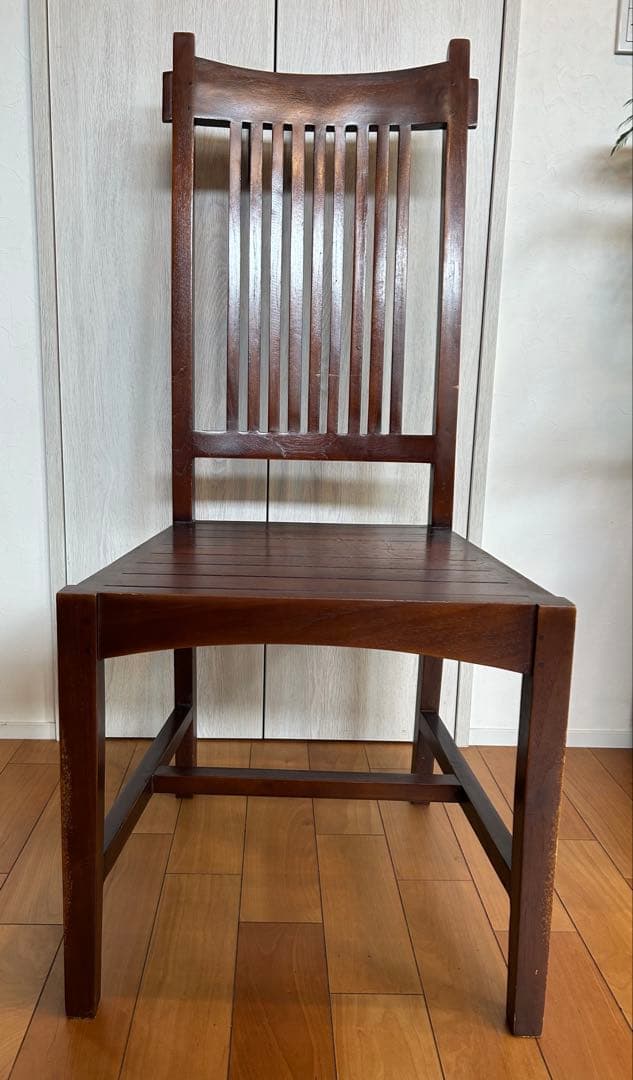 kaja ダークブラウン 木製 スラットバック ダイニングチェア