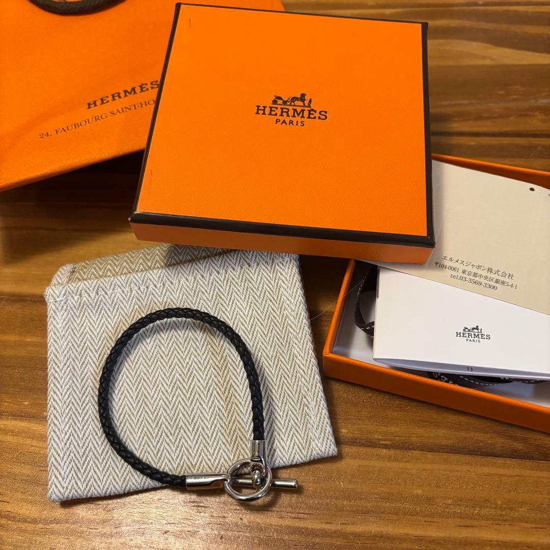 黒編み込みレザーブレスレット[最終値下げ］