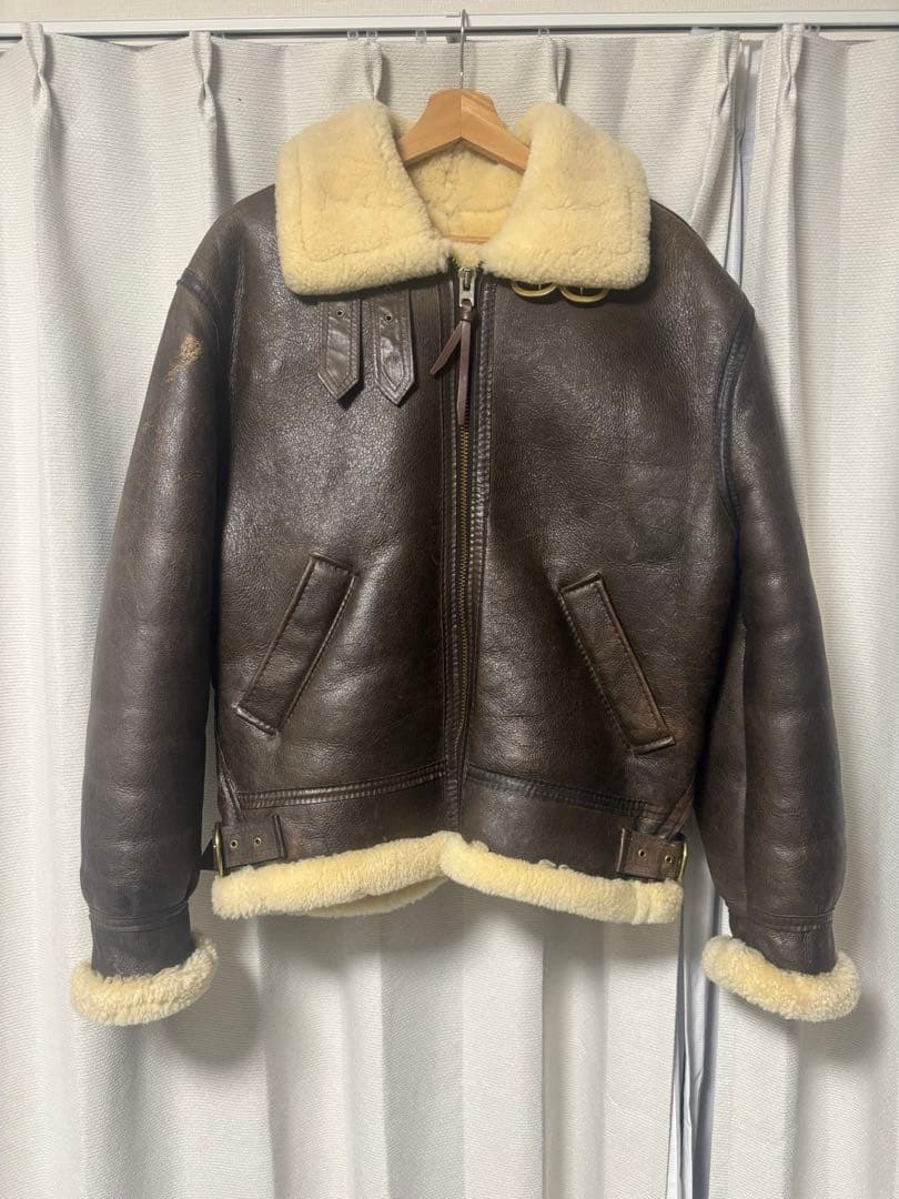 USA製 Covington Leather B-3 本革ムートンジャケット38