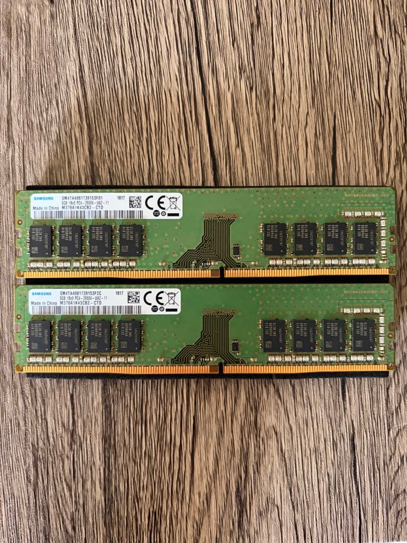 Samsung DDR4 8GB✖︎2枚　デスクトップ用メモリ PC4-2666V