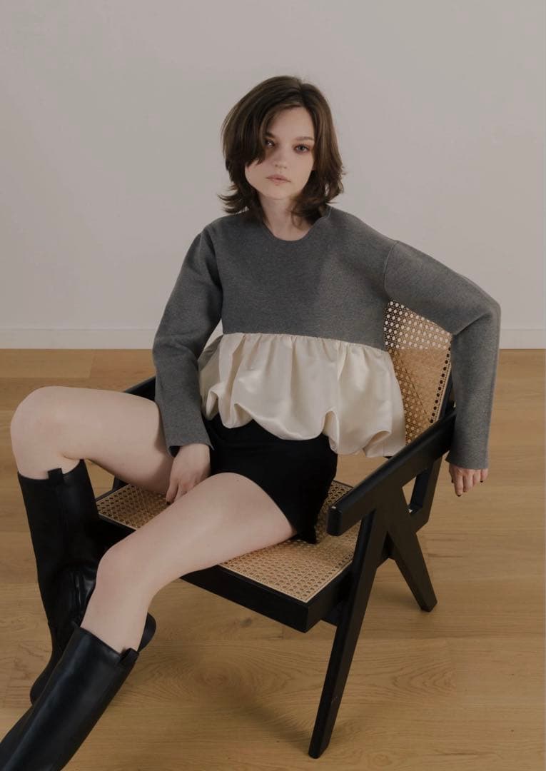 THE TOE Aachen Balloon Peplum グレー M タグ付き