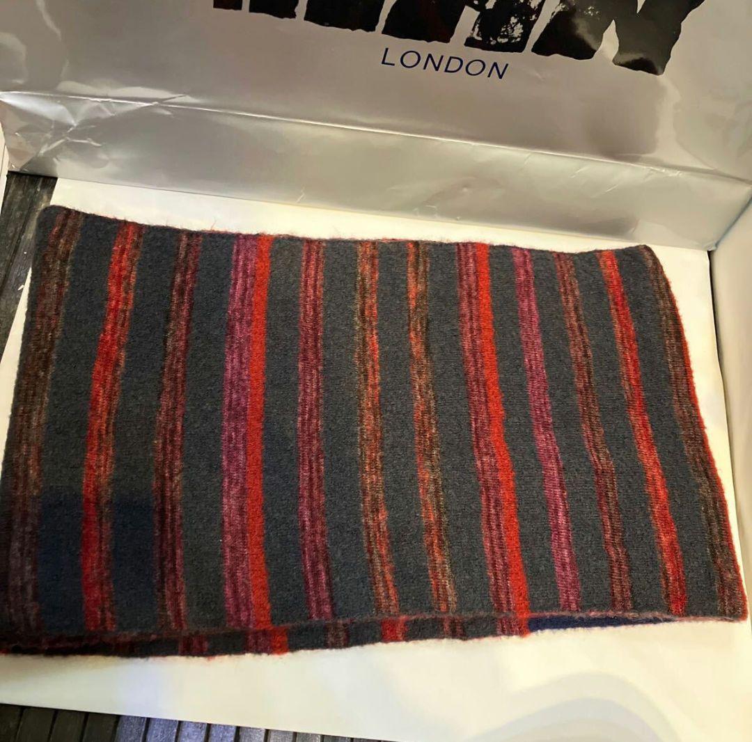 Vivienne Westwood マフラー ウールアクリルナイロン 緑赤×紺