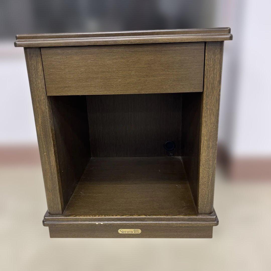 Simmons サイドテーブル ブラウン 引き出し付き