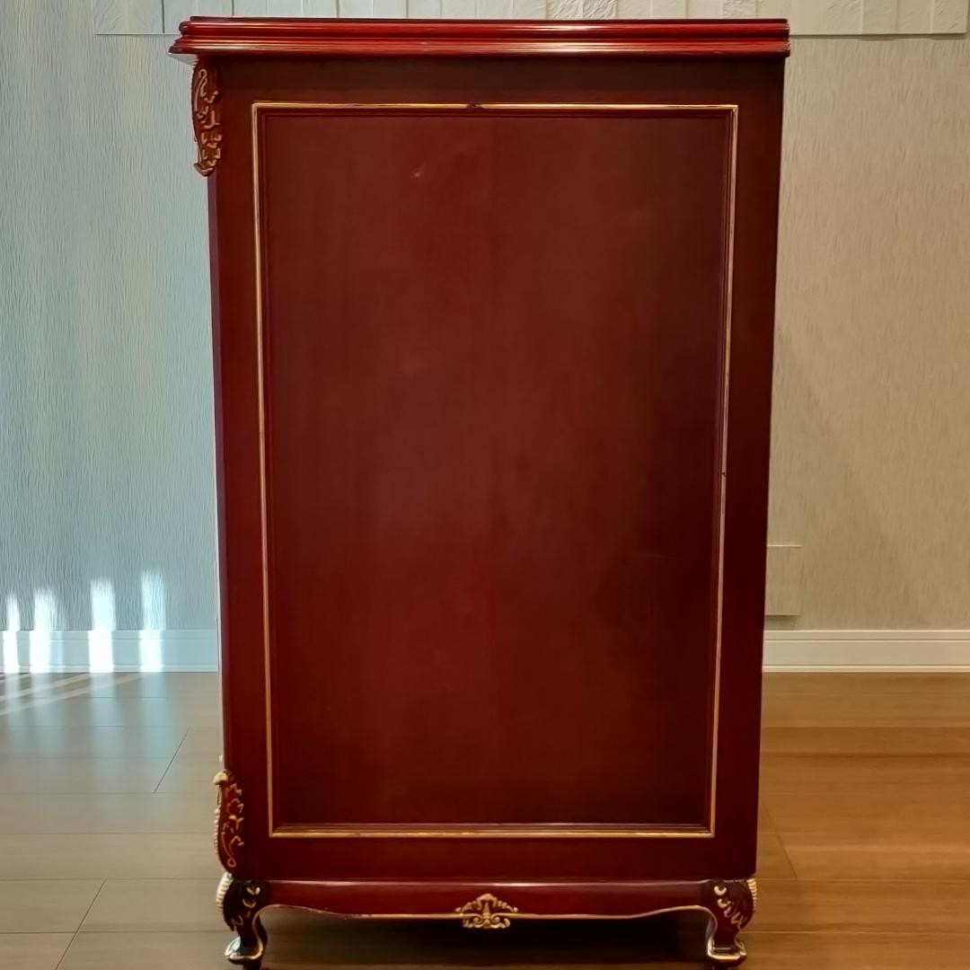 アンティーク　5段チェスト　猫脚　木彫　クラシックチェスト