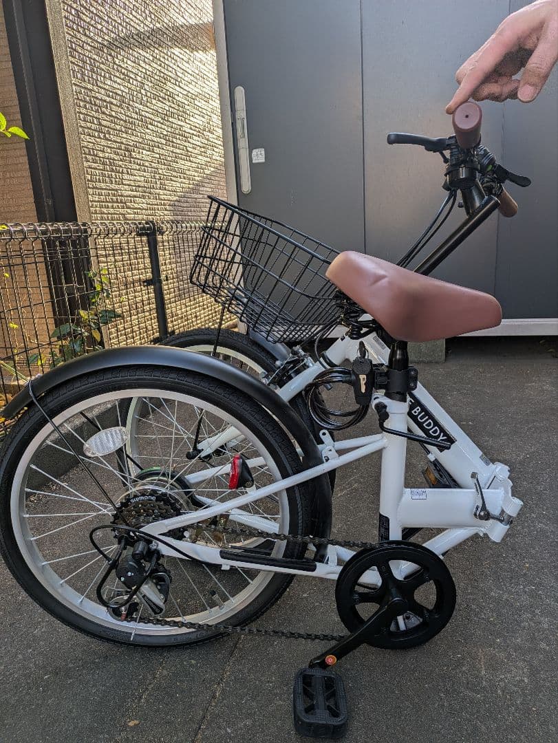 【千葉県引取限定】ACE BUDDY 折りたたみ自転車 ホワイト　美品