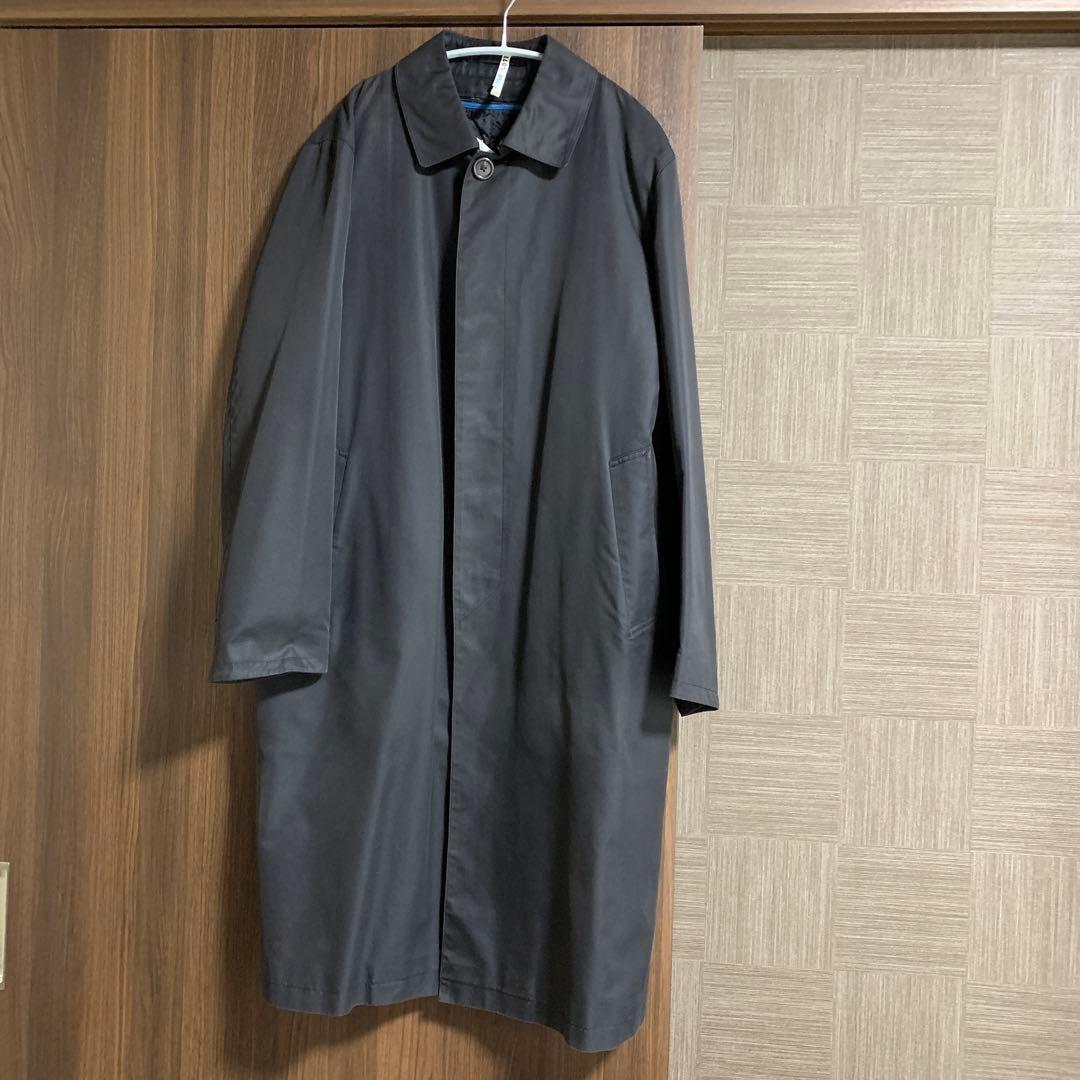 ポールスチュアート　メンズ　ステンカラーコート　ライナー取外し付き　ブラックLL