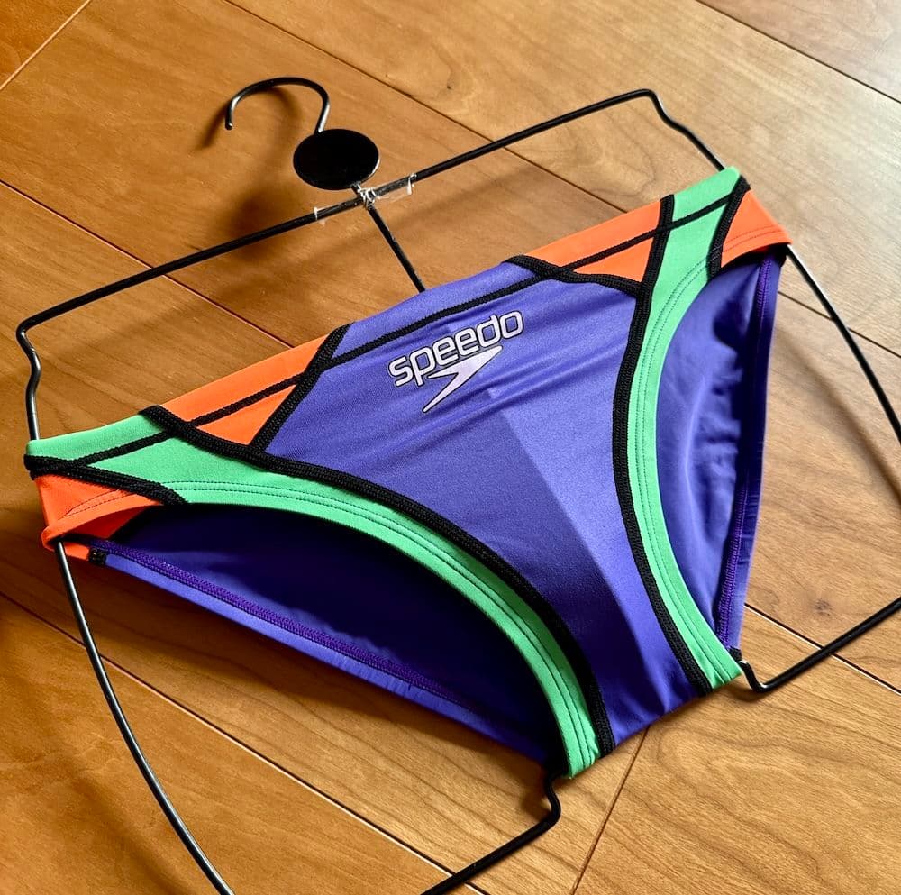 【ほぼ未使用】SPEEDO ショートブーン パープル　エヴァ M 光沢 競パン