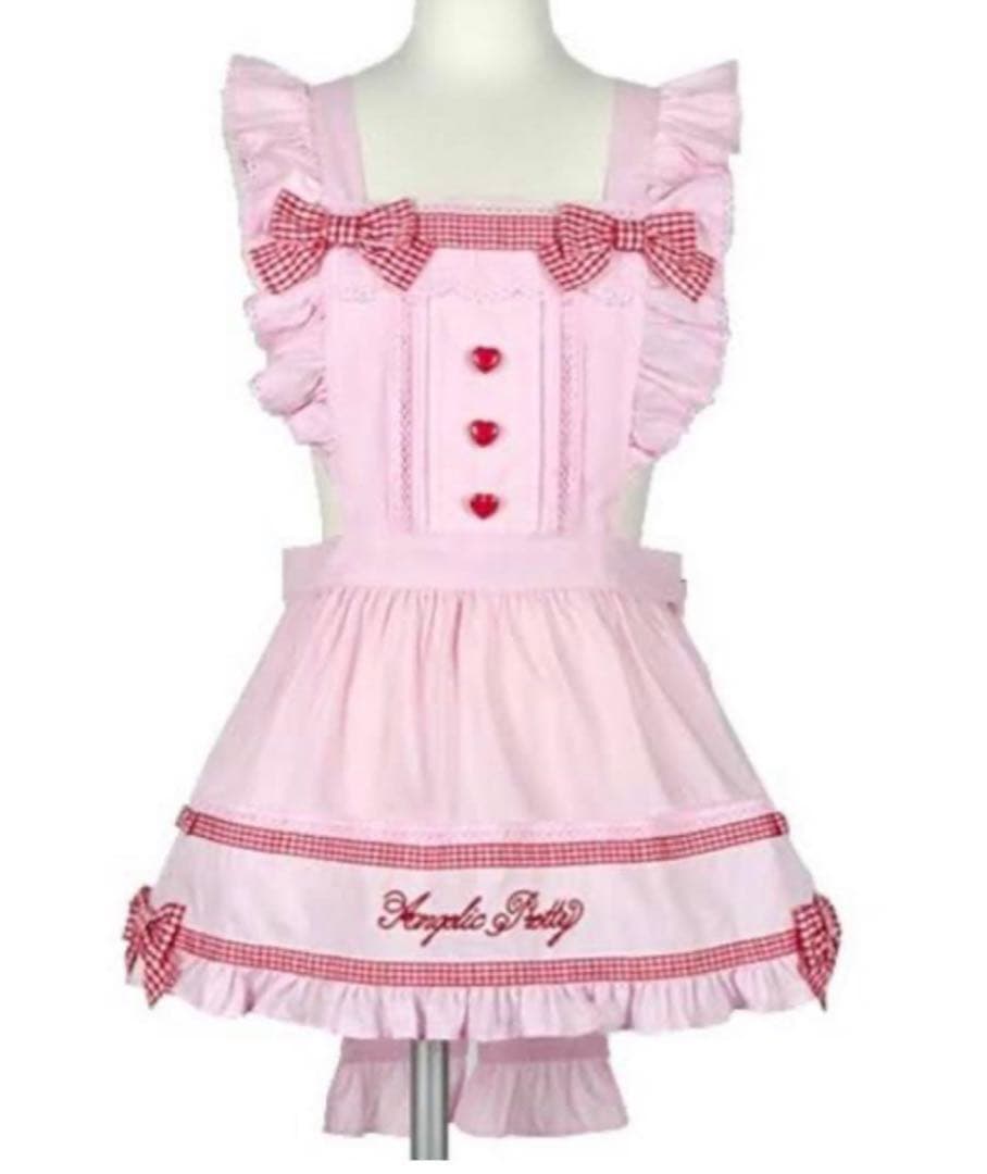 Angelic Pretty Fancy Ribbon エプロン ピンクxアカ