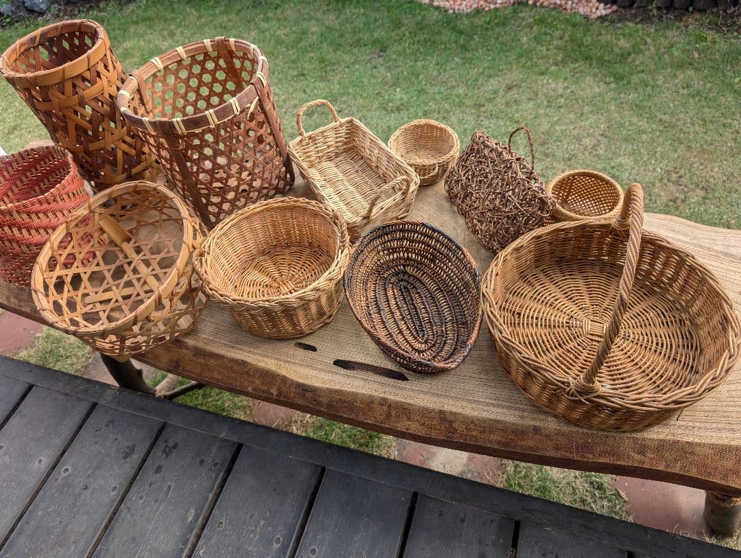 籐製 竹製 バスケットセット　複数点