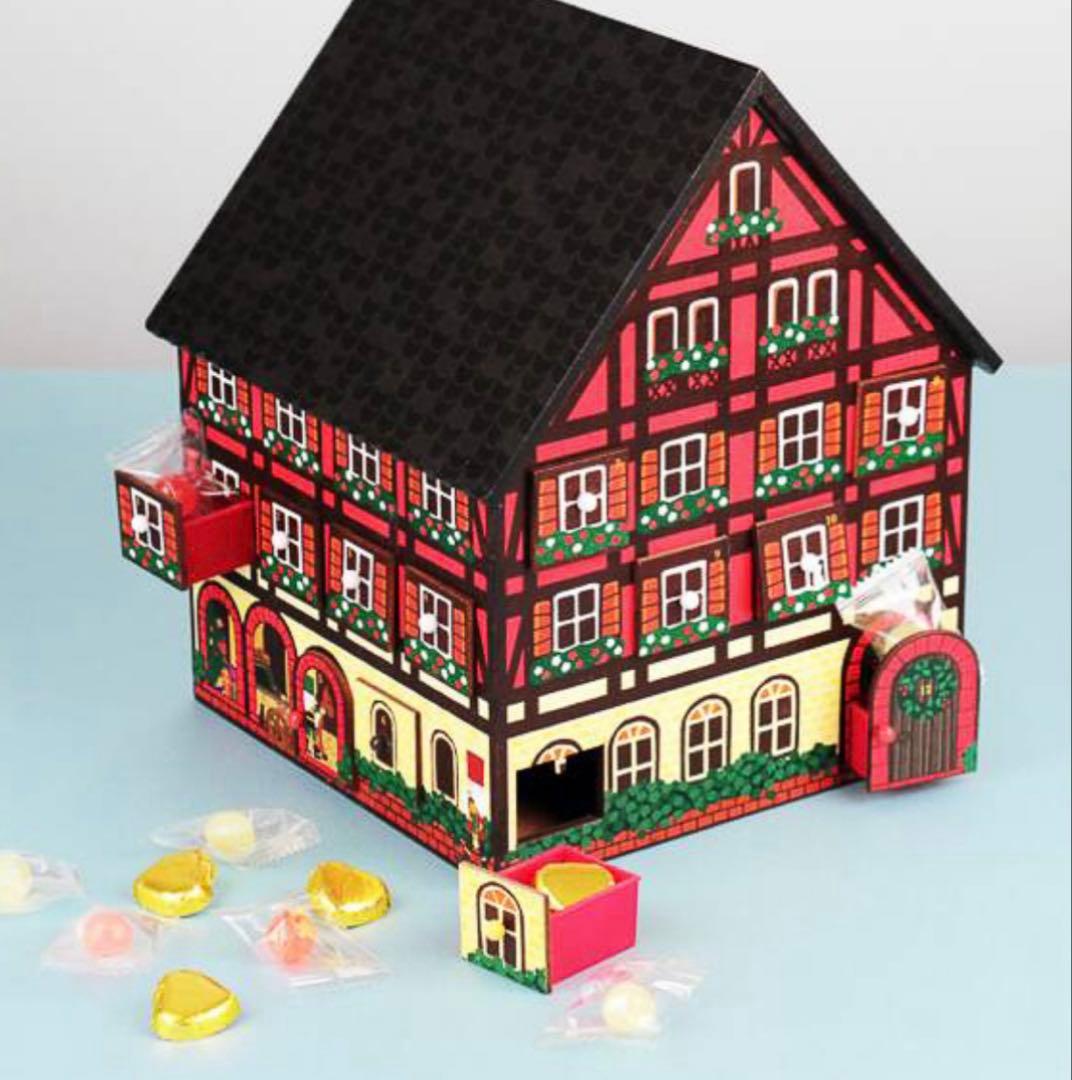 新品！カルディクリスマスウッドレッドハウスカレンダー　カウントダウン観覧車セット