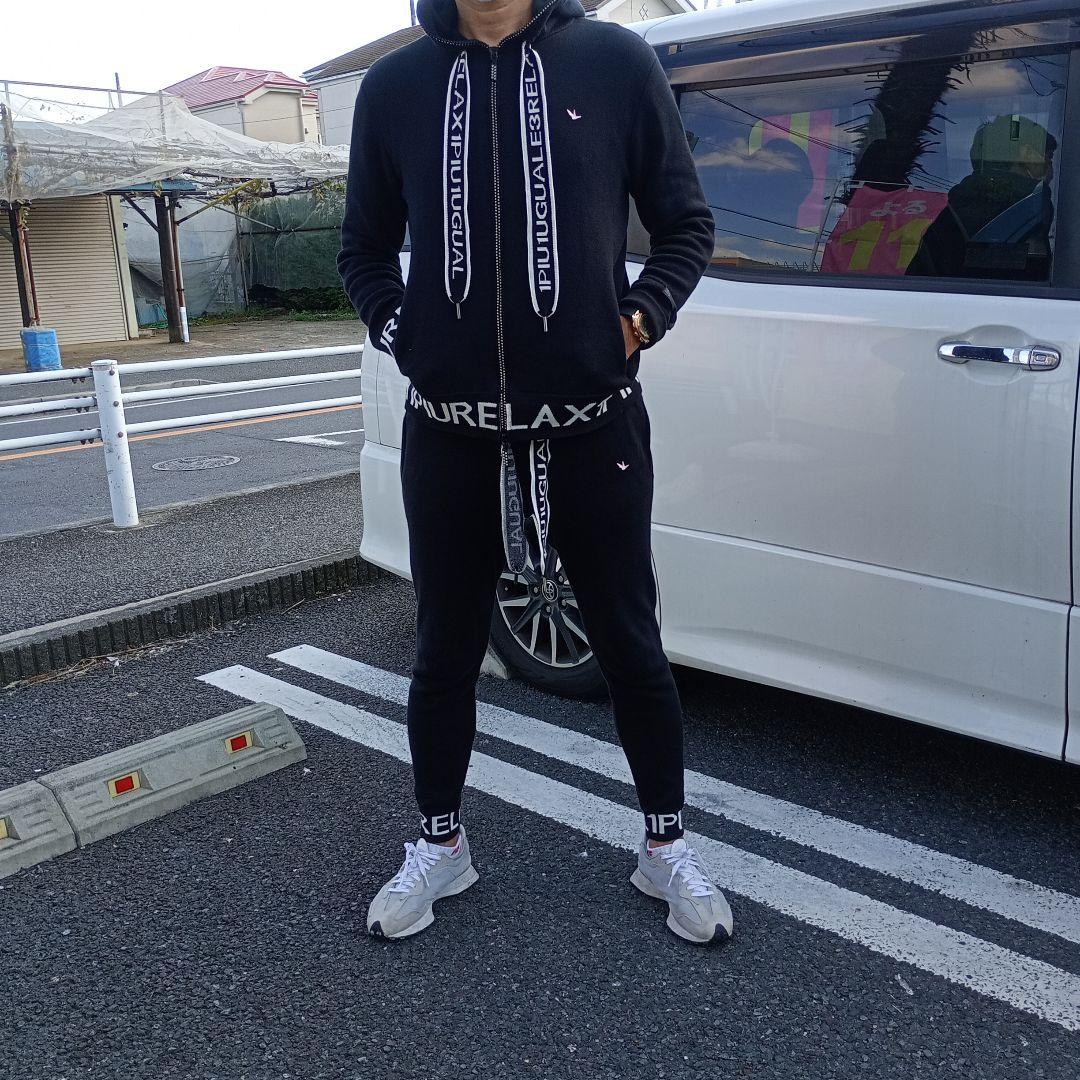 即完セットアップ！ハイブランド定番ぶっとい紐シリーズ♪リブロゴ　ラインストーン